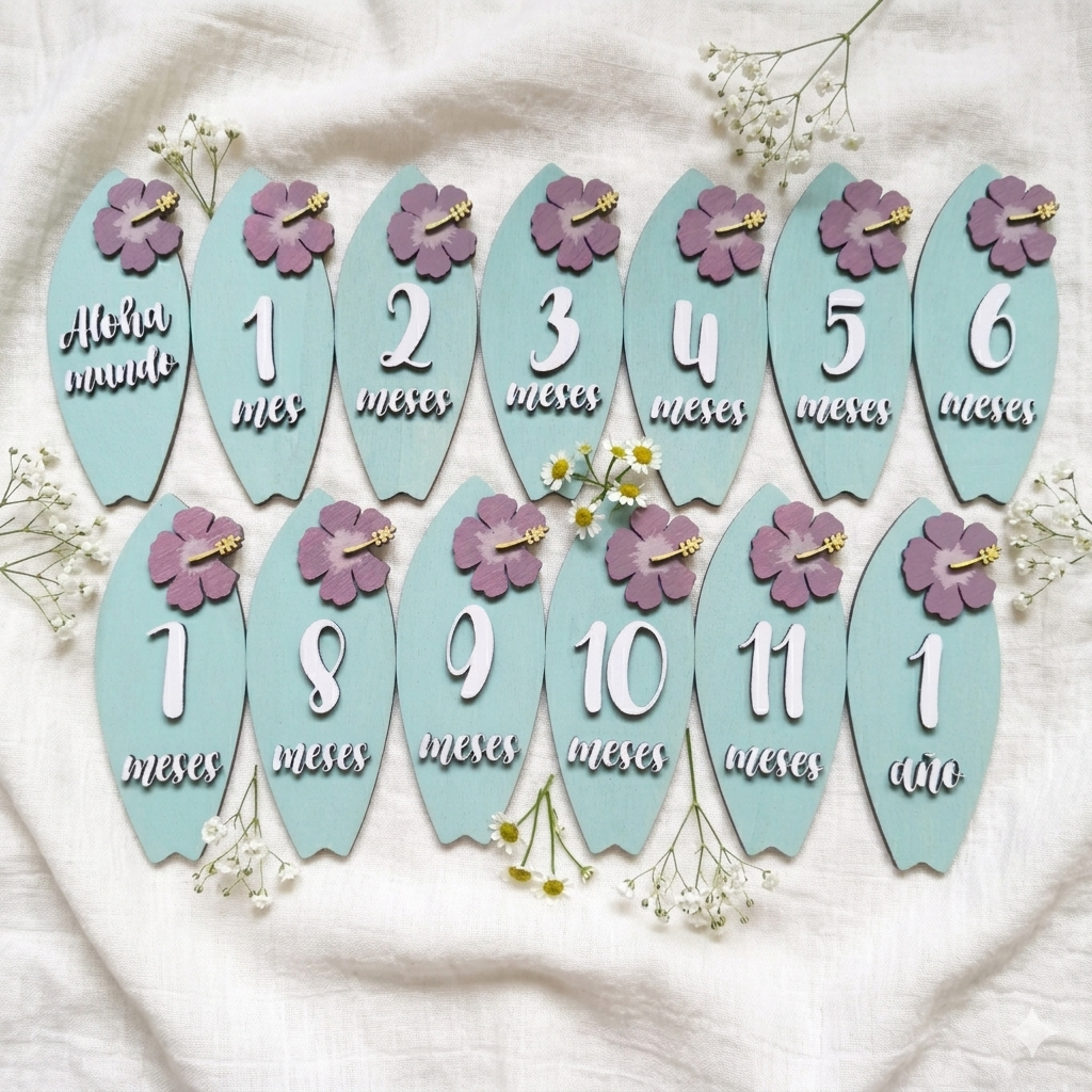 Cumple mes diseño surf