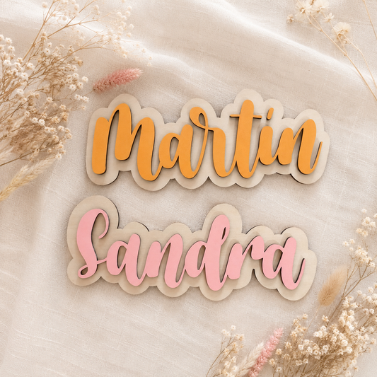 Letreros nombres de madera personalizados
