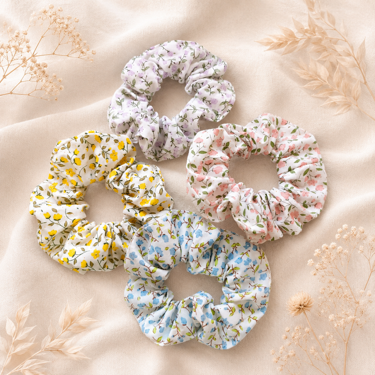 Scrunchies mini flores