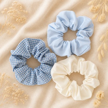 pack scrunchies azules