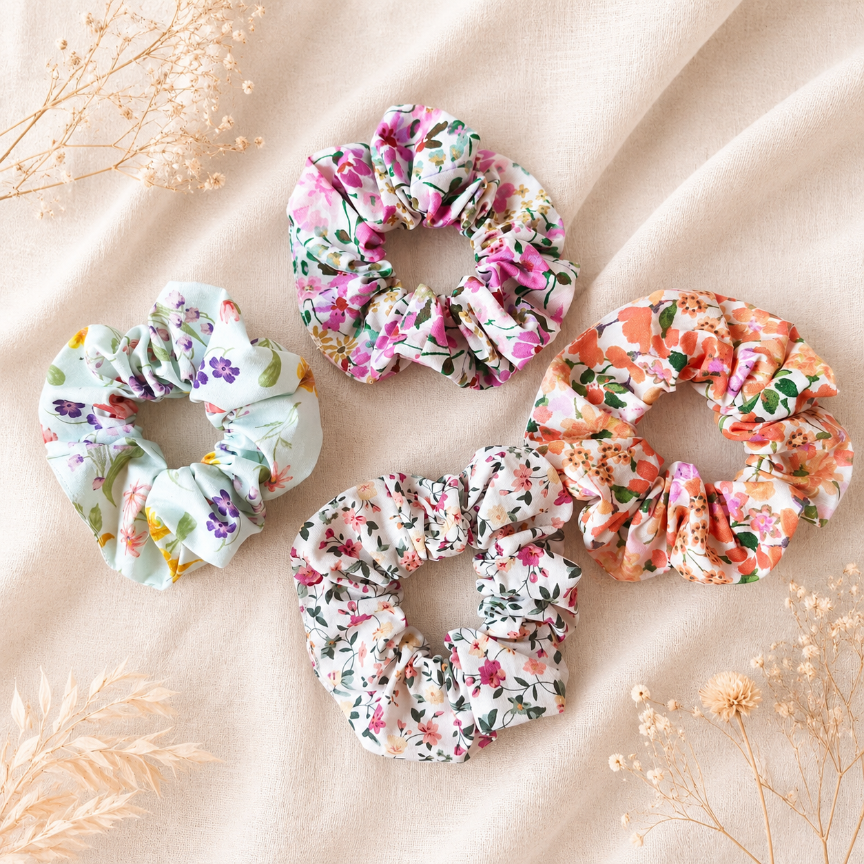 scrunchies florales